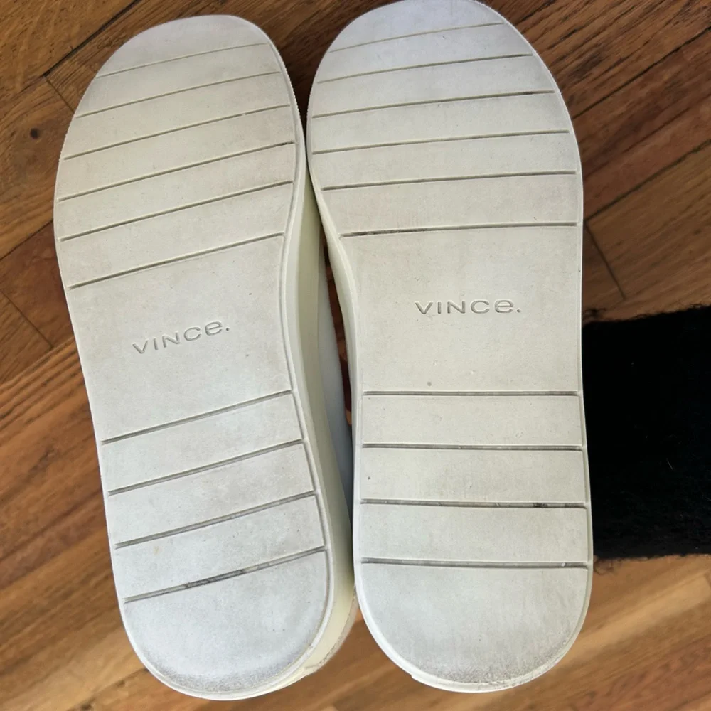 Vince Benfield Leather Platform White Sneaker Size 8 - Picture 7 of 9